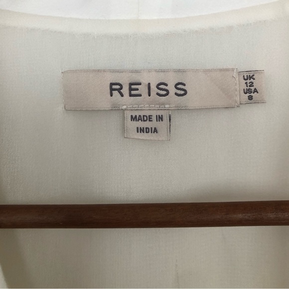 Fabulous Reiss White Long-sleeved Cocktail Dress Sz.8 Great Condition - Picture 6 of 11